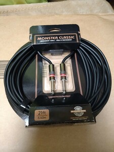 中古品 エレキギター用シールド MONSTER CABLE CLASSIC INSTRUMENT CABLE （1）21FT（6.40m）SS （ほぼ未使用）