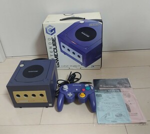 Nintendo 任天堂 GAMECUBE ゲームキューブ バイオレット 本体 コントローラー 箱 付属品 ☆ ジャンク ☆