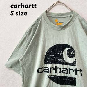 日本未発売【新品タグ付き】カーハート　半袖Tシャツ　ビッグプリント　緑色　Sサイズ　ユニセックス　carhartt プリントロゴ