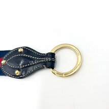 グッチ GUCCI キーホルダー シェリーライン レザー ネイビー レッド 紺 赤 送料無料 返品可能 h0305wq0615_画像6