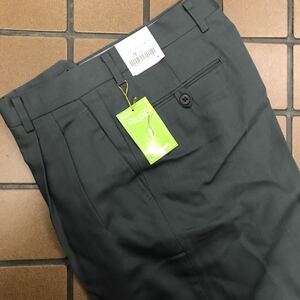 《限定お買い得》新品★タグ付き高級John's Tailorヴィンテージスラックス/パンツ/ゴルフパンツ/サイズ80 ホーリーグリーン系/ウール100%