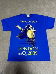 未使用　マイケル・ジャクソン　幻のロンドン公演　2009 King of Pop Tシャツ　Lサイズ ブルー　13公演目　サーティフィケイトカード付き