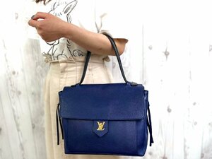 極美品 LOUIS VUITTON ルイヴィトン ロックミーPM ハンドバッグ ショルダーバッグ バッグ レザー 紺 71774Y