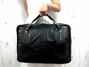  превосходный товар LOEWE Loewe дыра грамм сумка "Boston bag" ручная сумочка сумка кожа чёрный A4 место хранения возможно мужской 71776Y