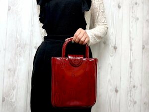 未使用展示品 Cartier カルティエ ハッピーバースデー ハンドバッグ バッグ パテントレザー ボルドー 71414