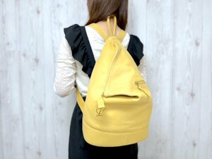  превосходный товар LOEWE Loewe Anne тонн рюкзак сумка кожа желтый цвет серия 71557