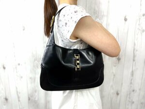  превосходный товар GUCCI Gucci домкрат - ручная сумочка сумка на плечо сумка кожа чёрный 71747Y