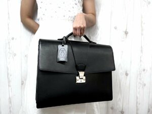  превосходный товар Cartier Cartier портфель ручная сумочка сумка кожа чёрный A4 место хранения возможно мужской 71798Y