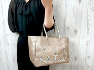  ultimate beautiful goods as good as new ADMJe-ti- M J tote bag handbag bag Swarovski leather metallic light pink A4 possible 71187