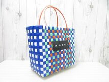 極美品 MARNI マルニ かごバッグ ハンドバッグ トートバッグ バッグ PVC×レザー マルチカラー 71425_画像4