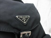 極美品 PRADA プラダ テスート ナイロンリュック リュックサック バッグ B6677F ナイロン×レザー 黒 71055_画像8