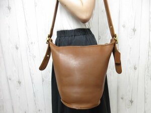  ultimate beautiful goods COACH Coach Old Coach shoulder bag bag leather tea 71685Y