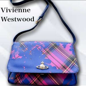 Vivienne Westwood ヴィヴィアンウエストウッド ショルダーバッグ チェック オーブ ペイント 2way クラッチ