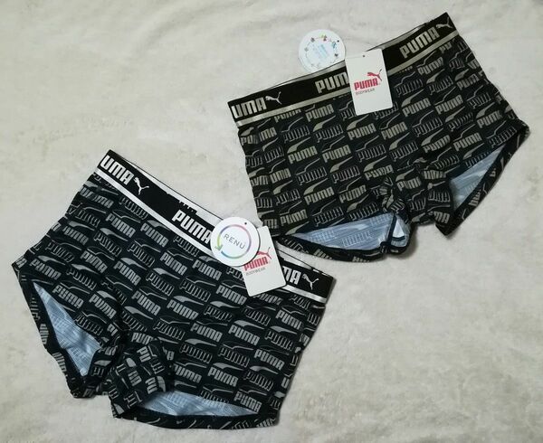 新品 未使用 ２点セット ☆ PUMA プーマ ロゴ入り ボクサー ショーツ パンツ Lサイズ ☆ レディース パンティ