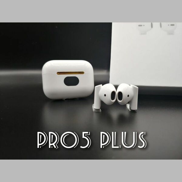 【Bluetooth】ワイヤレスイヤホン(ホワイト)Pro5 plus