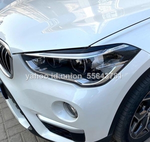 送料無料　BMW X1 F48 2015年式以降 車種専用 ABS製 艶出しブラック ヘッドライトアイライン 左右2個