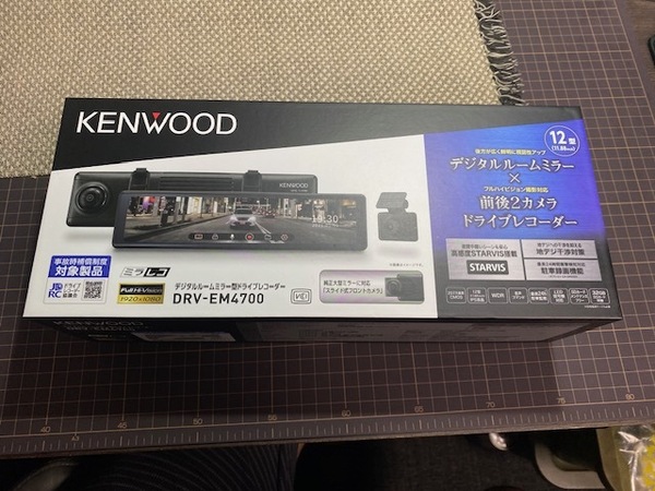 KENWOOD　DRV-EM4700 デジタルルームミラー型 ドライブレコーダー　中古美品リアカメラ難有あり