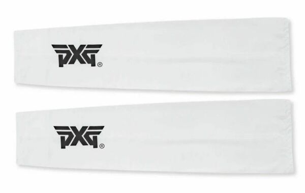 【新品】PXG ゴルフ メンズアームカバー ホワイト 冷感アームカバー リブ 清涼感 スポーツ用 アイスシルク 吸汗 速乾 紫外線