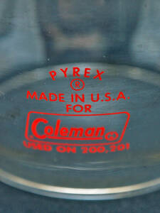 Coleman コールマン PYREX パイレックス　ビンテージ　グローブ レッドレター 赤文字 200 200A 200B 201 202 242に使えます　５