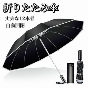 折りたたみ傘 晴雨兼用 軽量 自動開閉 大きめ メンズ 撥水 12本骨 頑丈 撥水 耐風