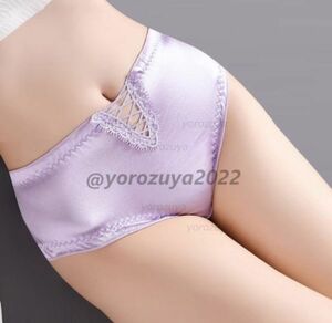 121-495-6 lustre Brief bread tea flexible * gloss gloss shorts [ light purple,XL size ] lady's underwear Ran Jerry pants.3