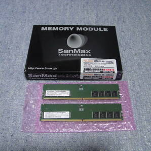 hynix A-die / SanMax 64GB Kit (32GBx2) DDR5-5600 PC5-44800 SMD5-U64G88H-56B-D 「SKhynix Edition」 中古 美品の画像1