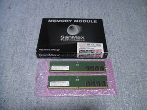 hynix A-die / SanMax 64GB Kit (32GBx2) DDR5-5600 PC5-44800 SMD5-U64G88H-56B-D 「SKhynix Edition」 中古 美品