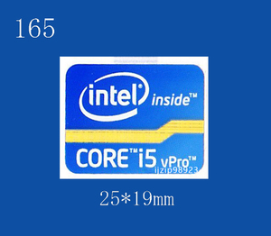 即決165【 intel Core i5 vPro 】エンブレムシール追加同梱発送OK■ 条件付き送料無料 未使用