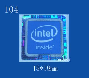  prompt decision 104[ intel inside ] emblem seal addition including in a package shipping OK# conditions attaching free shipping unused 
