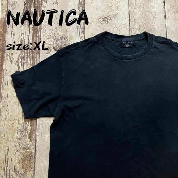 NAUTICA ノーティカ 半袖tシャツ メンズ XL ブラック オーバーサイズ クルーネック 100％コットン アメリカ