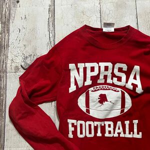 PORT and COMPANY ロンT カレッジtシャツ Sサイズ メンズ NPRSA アメリカンフットボール レッド