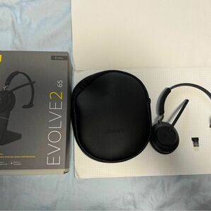 Jabra EVOLVE2 65 片耳タイプ ワイヤレス　ヘッドセット充電器なし USB-Aトグル接続　Bluetooth接続両用