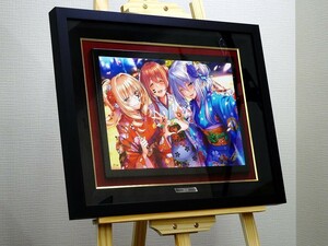 xrH15 希少！漆版 【同梱不可】ピロ水 版画 『迎春』 9/50 はにかみ、彼女は恋をする アールビバン ミクスドメディア 保証書有り 元箱有り