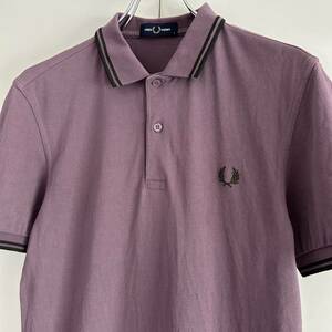 FRED PERRY フレッドペリー ポロシャツ S 鹿の子 パープル ヒットユニオン 正規品