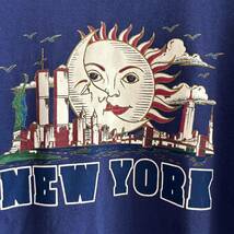 希少 90s NIKE ナイキ USA製 NEW YORK プリントTシャツ M ネイビー ストリート 古着 大きめ_画像5