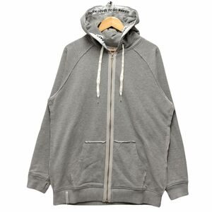 AKA SIX JUMP ZIP HOODIE NO PRINT フード口内、紐ロゴ入りジップ スウェット パーカー グレー サイズL 正規品 / 34269