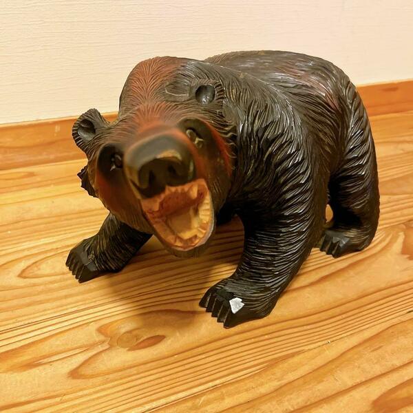 木彫り熊　置物　アンティーク　インテリア クマ レトロ　熊　　くま　レトロ