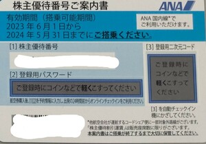 ANA株主優待券／複数枚出品中 ／2024年5月31日まで 1枚 全日空／番号通知／出品番号2