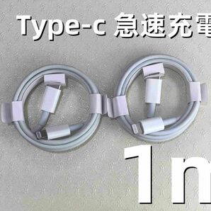タイプC 2本1m iPhone 充電器 ライトニングケーブル 白 ライトニングケーブル 品質 ケーブル 急速 急速(1YR)