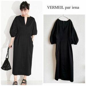 VERMEIL par iena 鹿の子ウエストシェイプパフスリーブワンピース 美品 