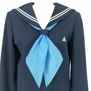 水色 スクール スカーフ パータイ リボン 学生用 ライトブルー 中学 高校 制服 学生服 セーラー服 無地 中古 T_LB VI