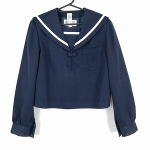 1円 セーラー服 上着 大きいサイズ 冬物 白1本線 女子 学生服 中学 高校 紺 制服 中古 ランクC NA1248