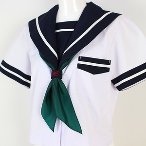 緑 スクール スカーフ パータイ リボン 学生用 グリーン 中学 高校 制服 学生服 セーラー服 無地 中古 T_GR VI