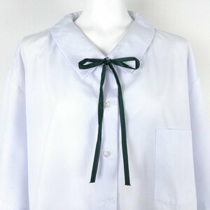 【1本】スクール 紐タイ 棒タイ 制服 無地 ナイロン 緑 中古 TAI-1-GR VI