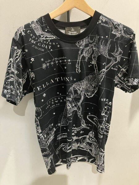 送料込●新品● Vivienne Westwood 半袖Tシャツ44 黒F 日本製 オーブ 星座 コットン100% ヴィヴィアンウエストウッド ビビアン