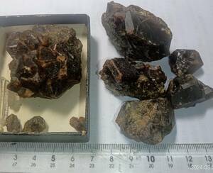  Toyama crystal peak ( black peak ) crystal * ash iron .. stone pomegranate stone garnet domestic production mineral 