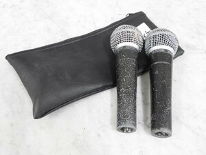 *SHURE Sure -SM58 electrodynamic microphone 2 pcs set case attaching * used *