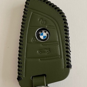 BMW Xタイプ GRスープラ 牛革ぴったりフィットケース Z4 GR supra GRスープラ スマートキーケース キーケース カーキ色縫い糸黒 1