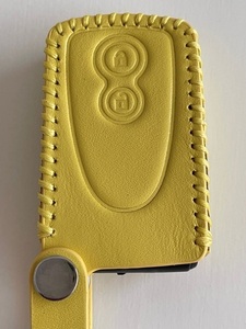  cow leather precisely Fit case cocoa Move Tanto bB Passo Koo Pixis Space key case smart key case yellow color yellow 2