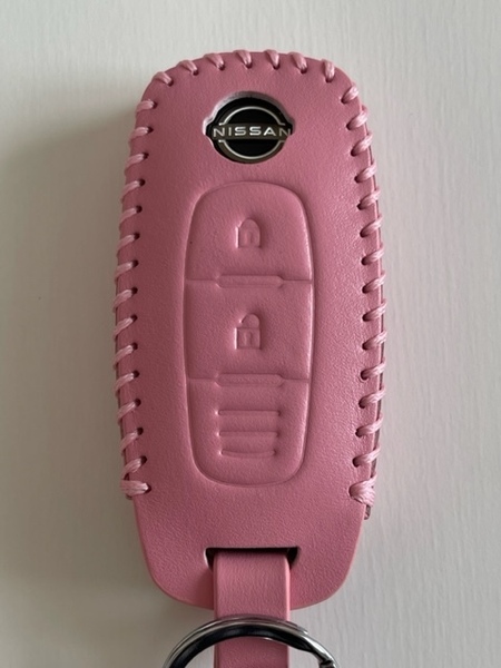 牛革製ジャストフィットキーケース サクラB6AW アリア 2ボタン スマートキーケース サクラ キーケース ピンク色 1